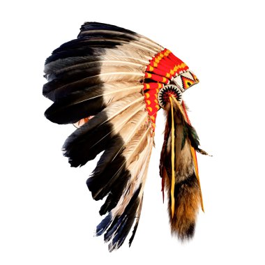 yerli Kızılderili şefi headdress (Hint Baş maskotu, ind