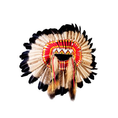 yerli Kızılderili şefi headdress (Hint Baş maskotu, ind