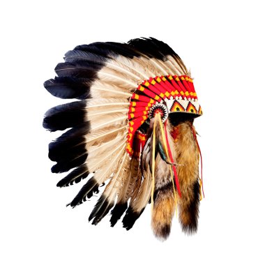 yerli Kızılderili şefi headdress (Hint Baş maskotu, ind
