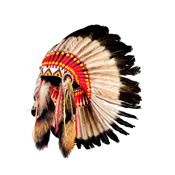 Native american indian chief huvudbonad (indian chief maskot, ind Stockbild
