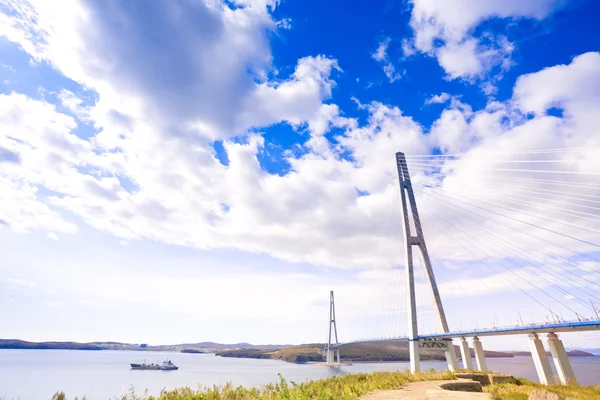 Cable-stayed bridge to Russian Island. Vladivostok. Russia. — Stock Photo, Image