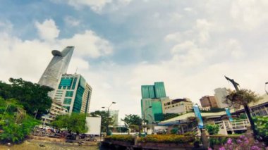 Saigon merkezi iş bölgesi. Timelapse.