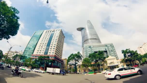 Distretto centrale di affari di Saigon. Timelapse. — Video Stock