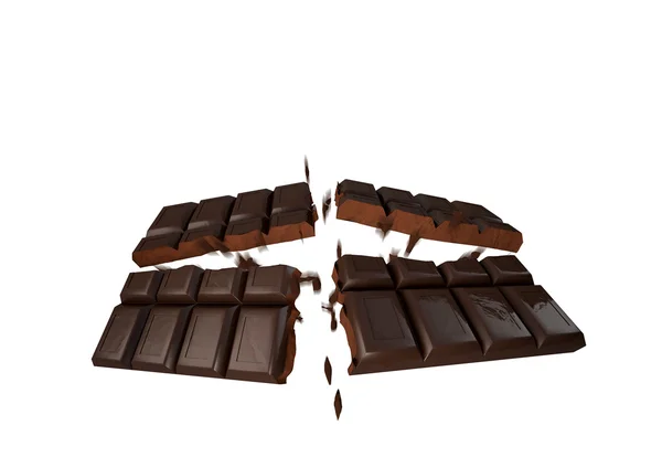 Chocolate bar breaking — Stock Photo, Image