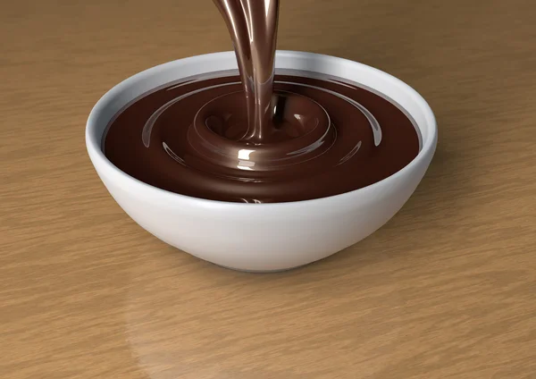 그릇에 다크 초콜릿 스톡 사진