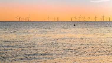 2021 Nisan 'ında Crosby sahilinde gün batımını seyrederken görülen izole bir Demir Adam. Liverpool yakınlarındaki Crosby Sahili 'nde bulunan ve Antony Gormley tarafından yapılmış 100 Demir Adam heykelinden oluşan başka bir yerin parçasıdır..