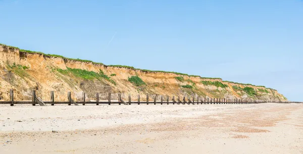 Multiple Image Panorama Des Strandes Von Happisburgh Der Küste Von — Stockfoto