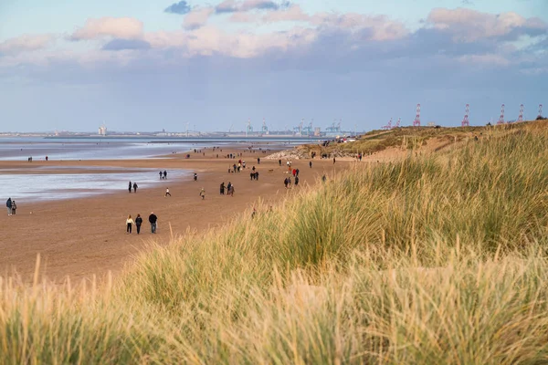 Walkers Leasowe Beach Seen Sand Dunes Dune Grass Wirral Coastline — Foto Stock