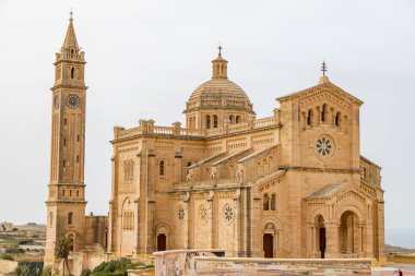 Basilica of the National Shrine of the Blessed Virgin of Ta' Pinu pictured in April 2022 on the island of Gozo in Malta.