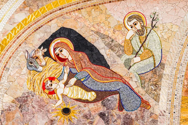 Mosaic Nativity Scene Pinu Basilica National Shrine Blessed Virgin Pinu — Stockfoto