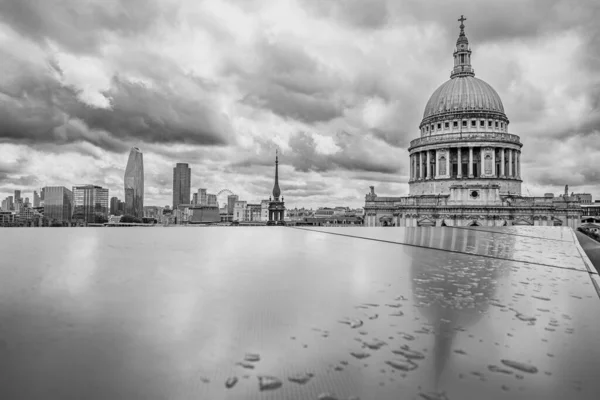 Tükrözi Szent Pál Székesegyház London Eye Híres Londoni Városkép Más — Stock Fotó