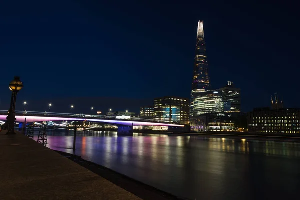 London Bridge Leads Shard London May 2022 Nightfall — Stock Photo, Image