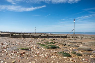 Hunstanton sahilindeki kaya havuzları Batı Norfolk kıyı şeridi boyunca görüldü..