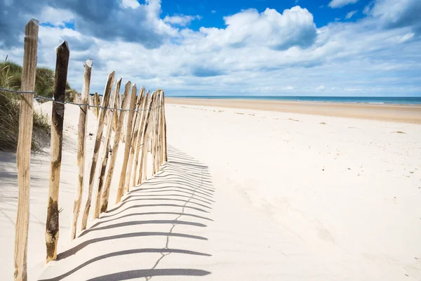 Beach Fences Coast Holkham Cast Shadows Beatiful Sand North Norfolk — Stockfoto