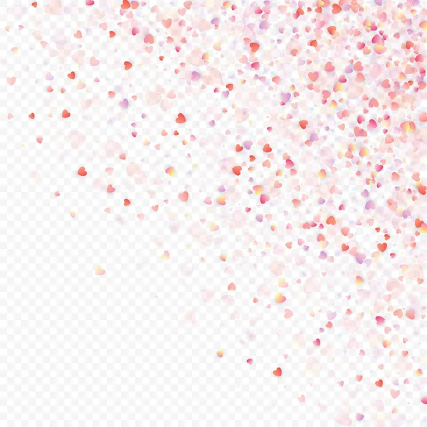 Kalp sevgisi vektör geçmişi. Sevgililer günü. Pembe kalpler konfetisi. Dağınık aşk sembolleri. Şeffaf arka planda gelişigüzel düşen kalp şekli. Güzel Davetiye, Tebrik Kartı İllüstrasyonu.