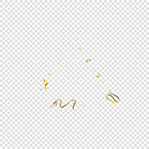 Serpentine Vacances Rubans Gold Foil Streamers Confetti Star Tombé Sur — Image vectorielle