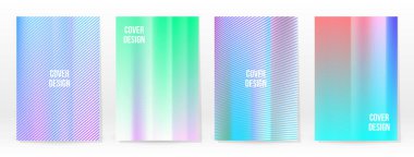 Holografik Poster seti. Iridescent Teknoloji Kapağı. Mobil Grafik Şablonu. Vektör Posteri. Gradyan örgü. Fütürist Sanal Şablon Tasarımı. Modern Soyut Arkaplan 90 'lar, 80' ler Retro Biçimi.