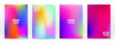 Asgari Poster. Pastel Soft. Gökkuşağı Gradyan Kümesi. Grafik Renk Arkaplanı. Bulanık ağ dokusu. Vektör Modern Banner. Soyut Parlak Duvar Kağıdı. Gradyan Teknoloji Kapağı. Mobil Şablon Tasarımı.