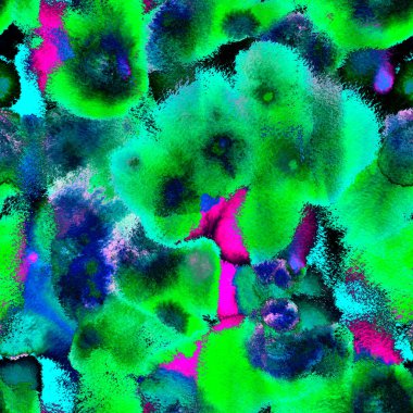 Yüzey Tekstili. Fantastik dekoratif doku. Kravat boyası deseni, Shibori. Sonu gelmeyen lekeli süs. Tekstil, Yüzey, Moda, Mayo, Çamaşır, Kumaş İçin Sanat Arkaplanı.