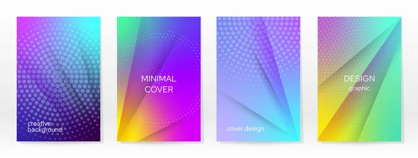 Minimal Poster Pastel Soft Rainbow Gradient Set Graphic Color Background — Stock Vector