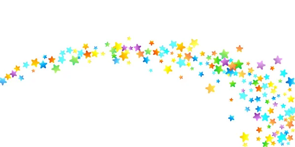 Веселка Святкова Confetti Шаблон Карнавалу Барвиста Зірка Падає Прекрасна Вечірка — стоковий вектор
