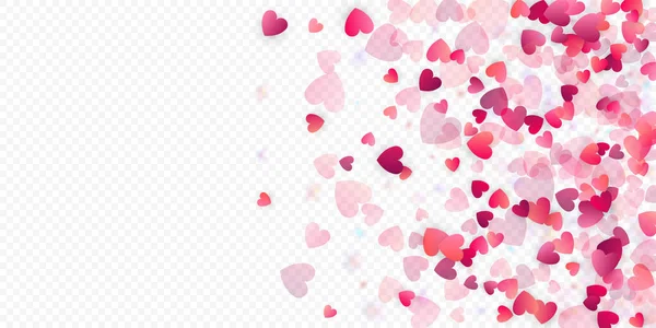 Heart Love Vector Background Valentine Frame Pink Hearts Confetti Scattered — Stock Vector