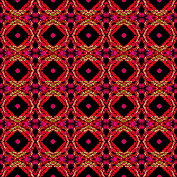 Ornamento Textura Étnica Laranja Vermelho Rosa Pano Talavera Azulejos Print — Fotografia de Stock
