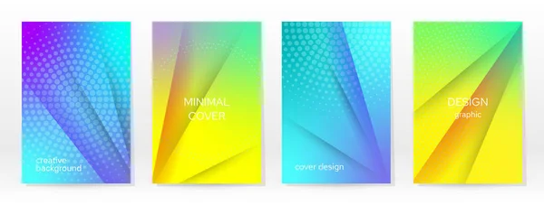 Minimal Poster Pastell Weich Rainbow Gradient Set Vorhanden Graphic Color — Stockvektor