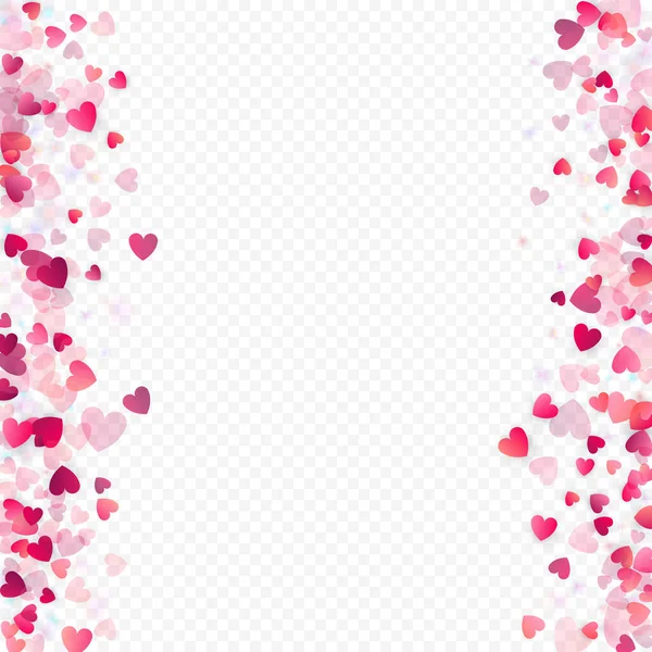 Corazón Amor Vector Fondo Marco San Valentín Confiti Corazones Rosas — Vector de stock