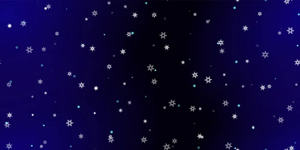 雪の結晶のシームレスなパターン 雪を飛んでイラスト 青い夜の背景にクリスマスのお祝いのための冬のシームレスなプリント 正月のホリデーベクトルイラスト — ストックベクタ