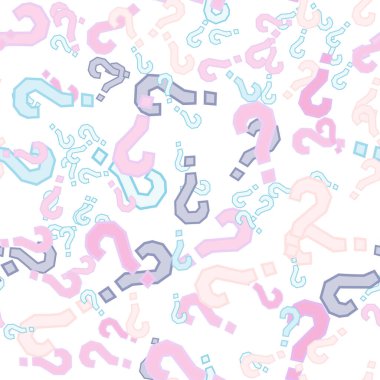 Kusursuz bir örnek. Soru işaretleri, şüphe, faq geçmişi. Basit sonsuz tekrarlama motifi. Anket, inceleme, sorgulama, sorgulama geçmişi. Kamuoyu yoklaması, kamuoyu yoklaması temsilcisi illüstrasyonu için şablon.