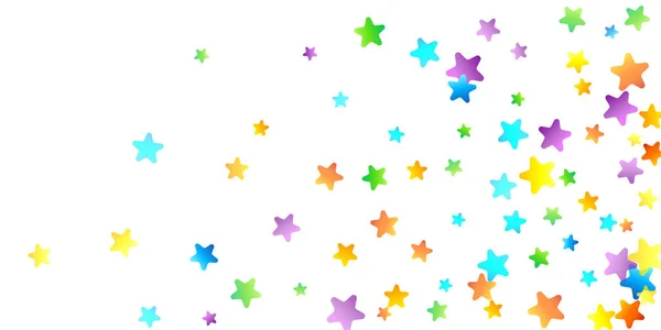 Regenboog Feestelijke Confetti Carnavalsjabloon Kleurrijke Star Falling Mooie Feestdag Kleine — Stockvector