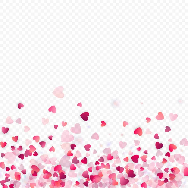 Cuore Amore Vettore Sfondo Cornice San Valentino Coriandoli Cuori Rosa — Vettoriale Stock
