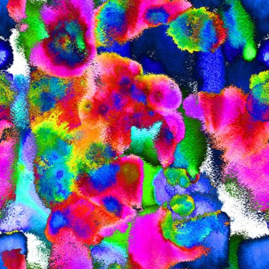 Shibori boyası. Boho Suluboya Moda. Kravat boyası, el çizimi, boya dokusu. Shibori Sonsuz Tekrarlayan Süs. Tekstil, Yüzey, Moda, Mayo, Çamaşır, Kumaş İçin Sanat Arkaplanı.