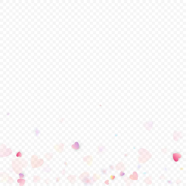 Hartliefde Vectorachtergrond Valentijnskaart Roze Harten Confetti Verspreide Liefdessymbolen Willekeurige Hartvorm — Stockvector
