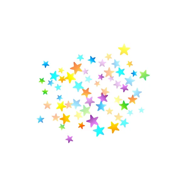 Rainbow Festive Confetti Carnival Template Colorful Star Falling Beautiful Holidays — Stock Vector