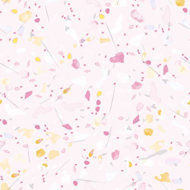 Terrazzo Doku Vektörü. Döşemesi olmayan desen. Zemin Granit desenli. Taş, Kaya, Mermer Tekstil Arkaplanı. Doğal Pavement, Mozaik Şablonu. Kuvars, Çakıl Taşı. İç Dekorasyon Tasarımı.