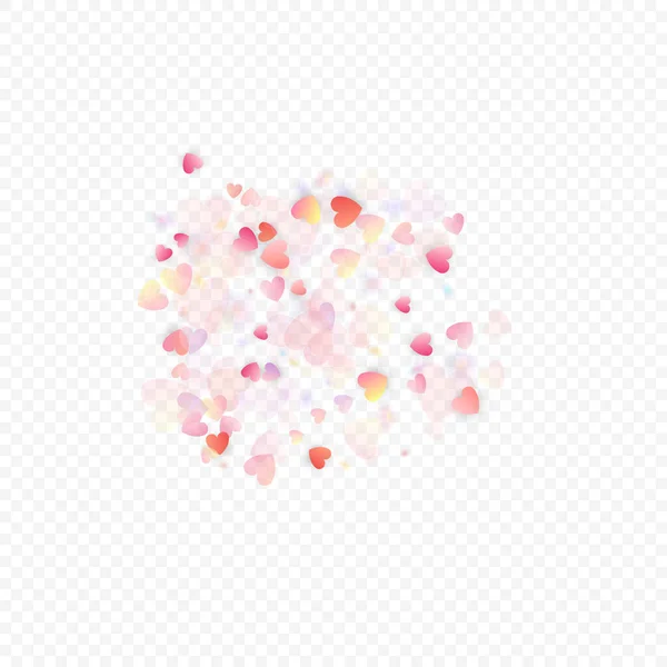 Herz Liebe Vektor Hintergrund Valentinstag Rosa Herzen Konfetti Verstreute Liebessymbole — Stockvektor