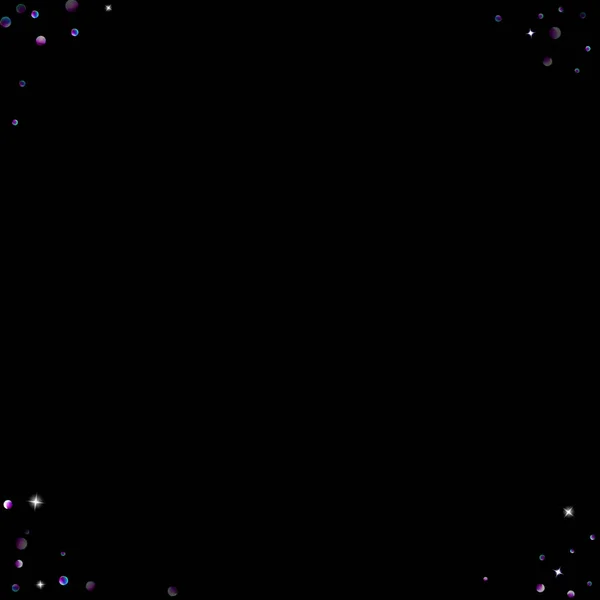紫色晶莹的元素 星光闪耀的彩霞 飞溅的小 闪烁的紫外线 随机的小恒星落在黑色的背景上 圣诞节背景 矢量说明 — 图库矢量图片