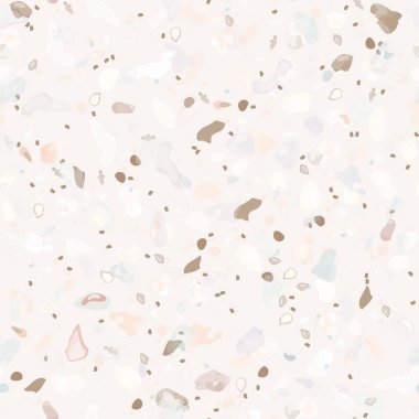 Terrazzo Doku Vektörü. Döşemesi olmayan desen. Zemin Granit desenli. Taş, Kaya, Mermer Tekstil Arkaplanı. Doğal Pavement, Mozaik Şablonu. Kuvars, Çakıl Taşı. İç Dekorasyon Tasarımı.