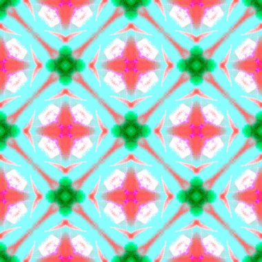 Suluboya Yüzey Madalyası. Teal, Green, Naneli Tekstil. Fas 'tan, İspanyolcadan, baskıdan. Akdeniz, Majolica Süslemesi. Summer Vintage Yazdırma. Doğal Dokuma.