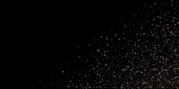 Guldglitterstjärnor Lyxig Glänsande Konfeti Spridda Små Gnistor Blixtljussilverelement Slumpmässigt Magiskt — Stock vektor