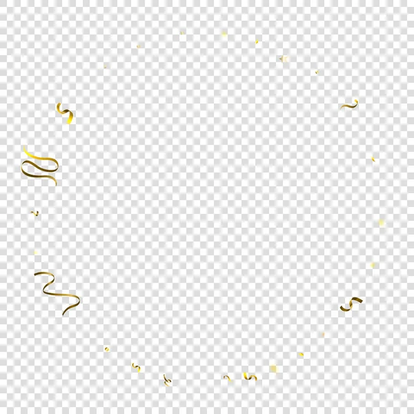 Serpentine Vacances Rubans Gold Foil Streamers Confetti Star Tombé Sur — Image vectorielle