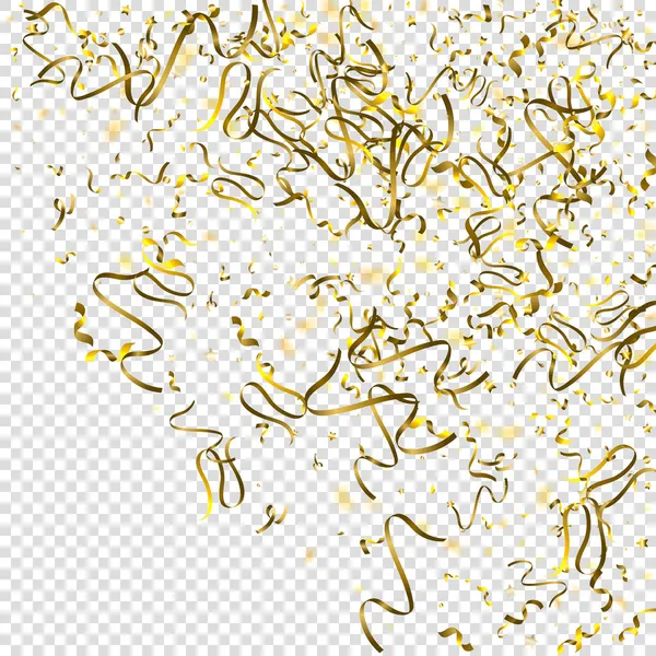 Serpentine Vacances Rubans Gold Foil Streamers Confetti Star Tombé Sur — Image vectorielle