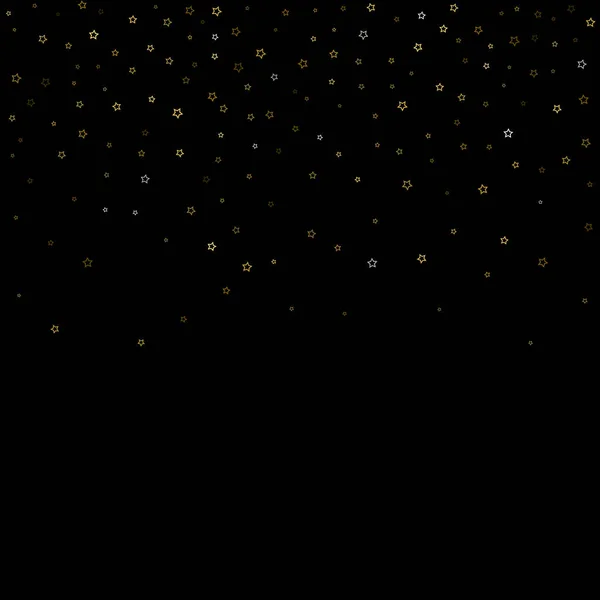 Zlaté Třpytivé Hvězdy Luxusní Lesklé Confetti Roztroušená Jiskra Zářící Stříbrný — Stockový vektor