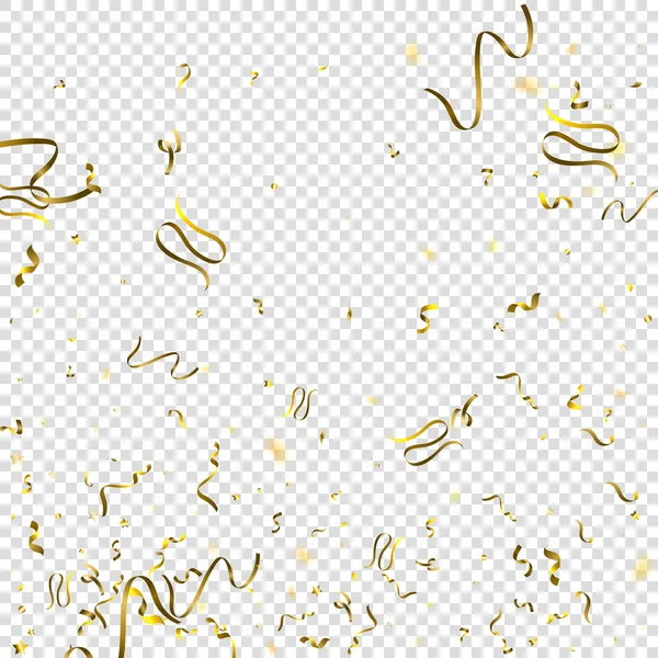 Serpentine Vacances Rubans Gold Foil Streamers Confetti Star Tombé Sur — Image vectorielle