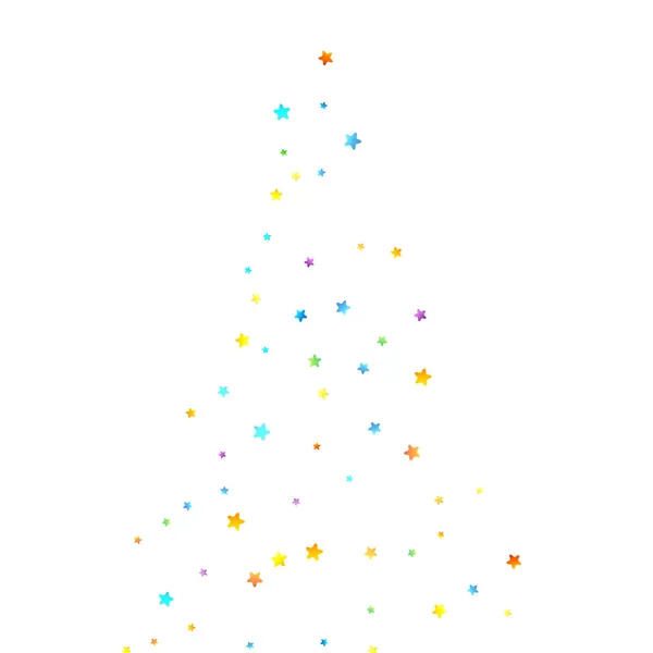 Confetti Festivo Del Arco Iris Plantilla Carnaval Estrella Colorida Cayendo — Vector de stock