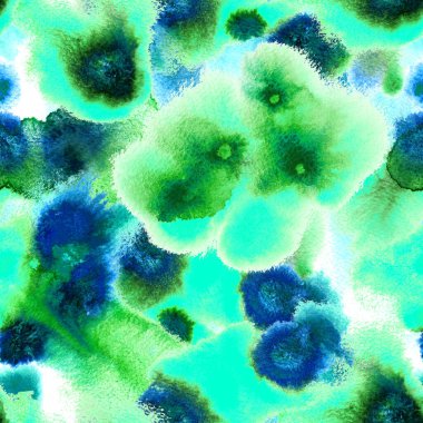 Islak, kusursuz desen. Moda baskısı. Kravat boyası, parmak izi katmanı, kravat boyası. Batik, El Çizimi Sonsuz Tekrarlayan Süs. Tekstil, Yüzey, Moda, Mayo, Çamaşır, Kumaş İçin Sanat Arkaplanı.