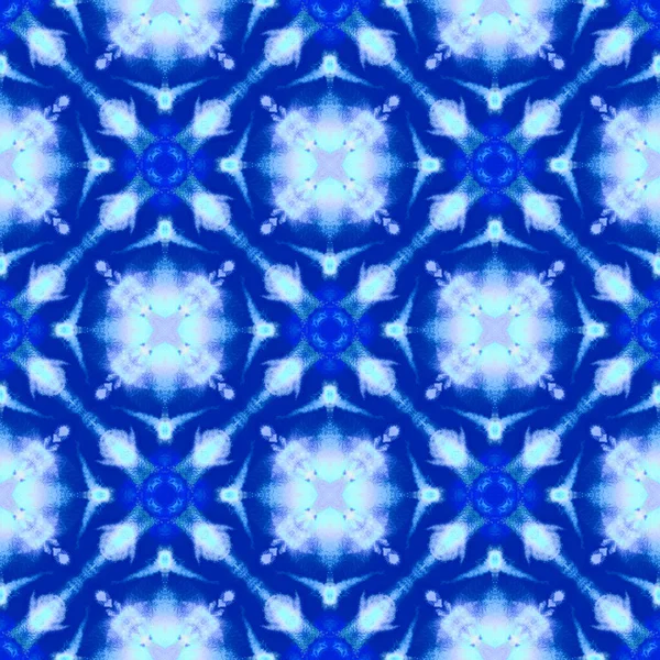 Геометрический Медальон Шеврона Синий Синий Индиго Холст Марокканская Испанская Печать — стоковое фото