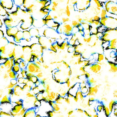 Pastel ıslak ve pürüzsüz boya deseni. Suluboya karışık akış noktaları, noktalar, yırtık kenarlar. Tekstil, yüzey, moda, mayo ve modern tasarım için bitmeyen tekrarlanan soyut arkaplan.